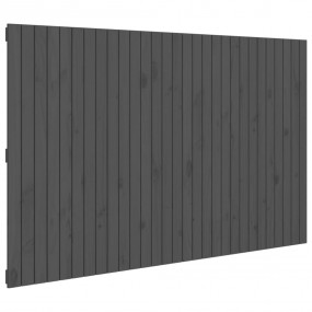 Wall Headboard Gray Solid pine wood 72.8 x 1.2 x 43.3 i...