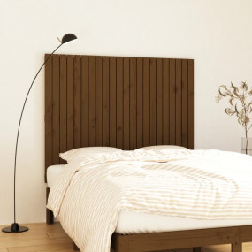 Wall Headboard Honey Brown Solid Pine Wood Medium Wall ...