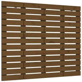 Wall Headboard Honey brown Solid pine wood Standard Wal...