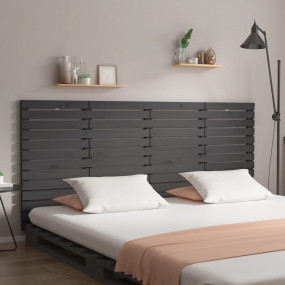 Wall Headboard Grey Solid Pine Wood 81.1x1.2x36.0 in
