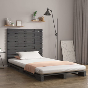 Wall Headboard Grey Solid pine wood Wall Headboard Rect...