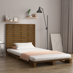 Wall Headboard Honey Brown Solid Pine Wood Standard