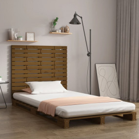 Wall Headboard Honey Brown Solid Pine Wood Medium Wall ...