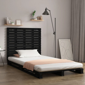 Wall Headboard Black Solid pine wood 49.6 x 1.2 x 36.0 ...