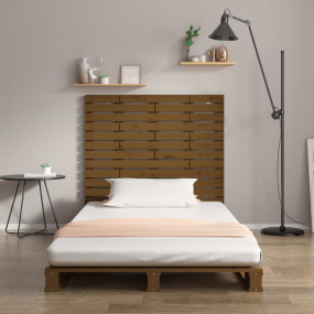 Wall Headboard Honey brown Solid pine wood 31.9 x 1.2 x...