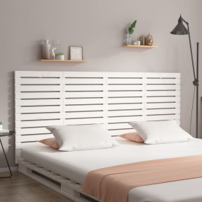Wall Headboard White Solid Pine Wood Medium Wall Headbo...
