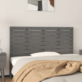 Wall Headboard Gray Solid pine wood Medium Wall Headboa...