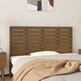 Wall Headboard Honey brown Solid pine wood Large