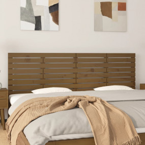 Wall Headboard Honey Brown Solid pine wood