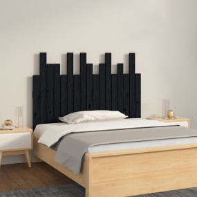 Wall Headboard Black Solid pine wood 42.5 x 1.2 x 31.5 ...