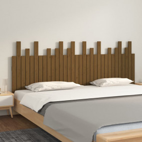 Wall Headboard Honey Brown Solid pine wood 80.4 x 1.2 x...