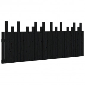 Wall Headboard Black Solid pine wood Large Decorative I...