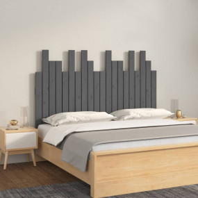 Wall Headboard Grey Solid Pine Wood 50.2 in x 1.2 in x ...