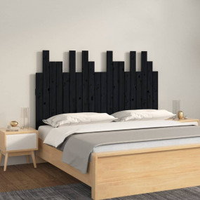 Wall Headboard Black Solid pine wood 50.2 x 1.2 x 31.5 ...