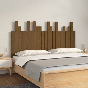 Wall Headboard Honey Brown Solid Pine Wood Medium