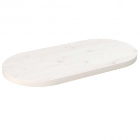 Table Top White Solid Pine Wood Small Table Top Oval Ru...