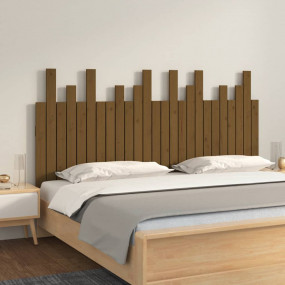 Wall Headboard Honey Brown Solid Pine Wood Fits Standar...