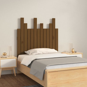 Wall Headboard Honey Brown Solid Pine Wood 32.5 x 1.2 x...