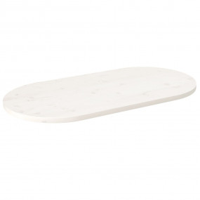 Table Top White Solid Pine Wood Medium Table Top Oval R...