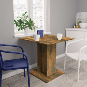 Dining Table Smoked Oak Engineered wood 31.5x31.5 in Ta...
