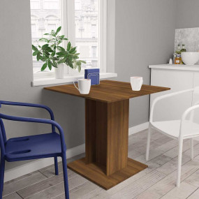 Dining Table Brown Oak Engineered Wood 31.5x31.5 in Stu...
