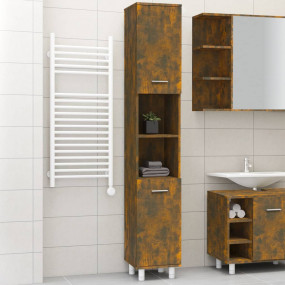 Bathroom Cabinet Smoked oak Engineered wood 11.8x11.8x7...