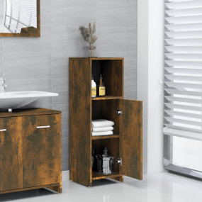 Bathroom Cabinet Smoked oak Engineered wood 11.8x11.8x3...