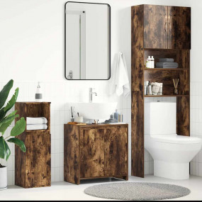 Bathroom Cabinet Smoked oak Engineered wood 23.6 x 13.0...