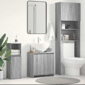 Bathroom Cabinet Gray Sonoma Engineered wood Medium