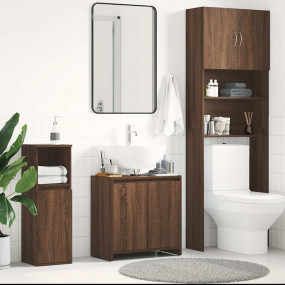 Bathroom Cabinet Brown oak Engineered wood Medium