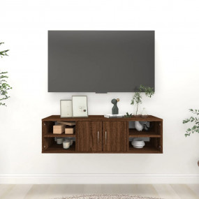 Wall Shelf Brown Oak Engineered Wood 40.2x11.8x11.4 in ...