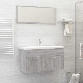 Bathroom Furniture Set Grey Sonoma Engineered Wood Stan...