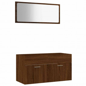 Bathroom Furniture Set Brown Oak Engineered wood Large
