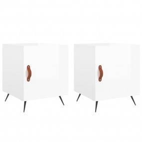 Bedside Cabinet Set of 2 High gloss white