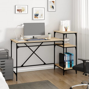 Desk Sonoma Oak Engineered Wood Medium Desk Rectangular
