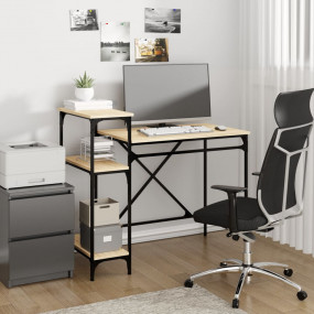 Desk Sonoma oak Engineered wood, iron Medium Desk Recta...