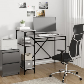 Desk Grey Sonoma Engineered Wood, Iron Computer Desk Re...