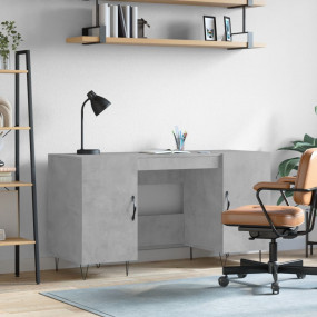 Desk Concrete grey Engineered wood 55.1x19.7x29.5 in De...