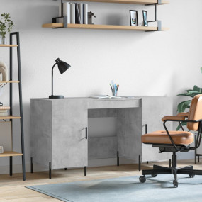 Desk Concrete grey Engineered wood, iron, zinc alloy Me...