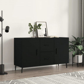 Sideboard Black Engineered Wood, Metal Medium Sideboard