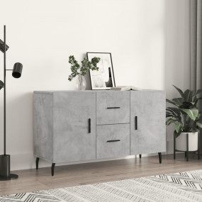 Sideboard Concrete Gray Engineered Wood, Metal Medium M...