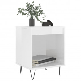 Bedside Cabinet Set of 2 High gloss white Engineered wo...