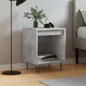 Bedside Cabinet Concrete Grey Engineered Wood Compact