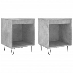 Bedside Cabinet Set of 2 Concrete grey Engineered wood,...
