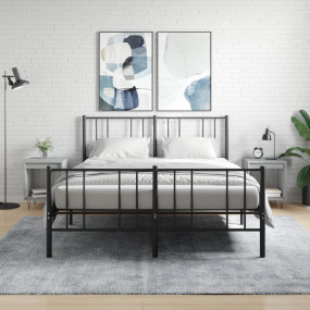 Bedside Cabinet Set of 2 Grey Sonoma Engineered wood Me...