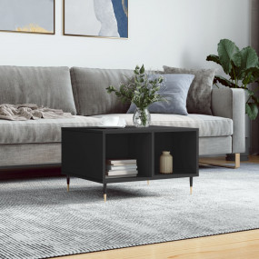 Coffee Table Black Engineered wood, metal 23.6 x 19.7 x...