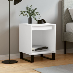 Bedside Cabinet White Engineered wood, Metal 15.7x13.8x...