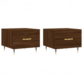 Coffee Table Set of 2 Brown oak Engineered wood, Iron