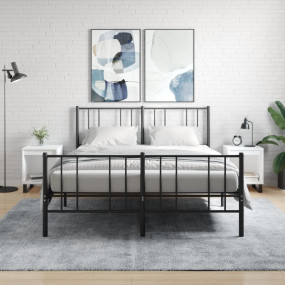 Bedside Cabinet Set of 2 White Engineered wood, Metal M...