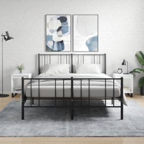 Bedside Cabinet Set of 2 High gloss white Engineered wo...